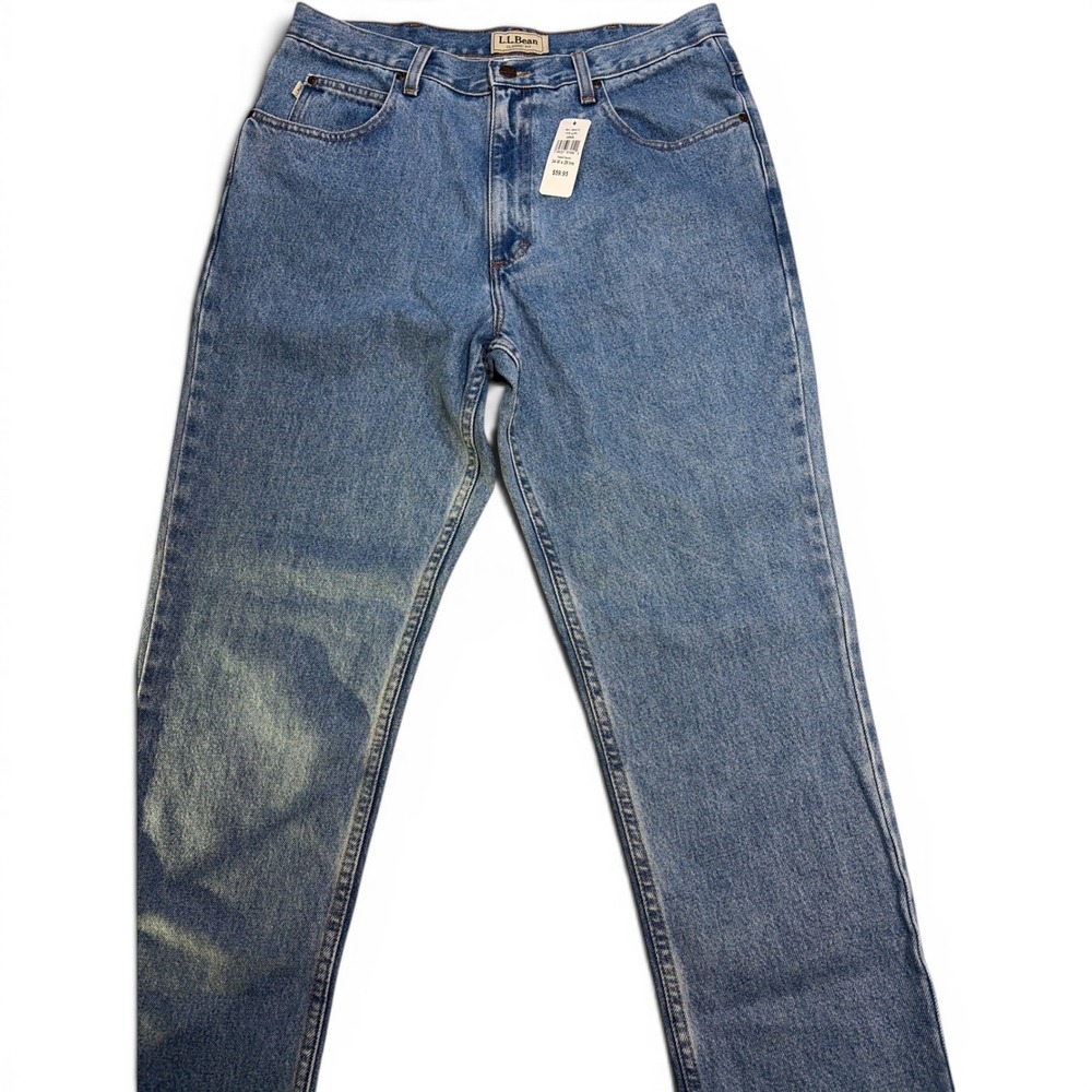 LL Bean Double L Jeans Mens 34x29 Classic Fit Faded Blue Denim Straight Leg NEW